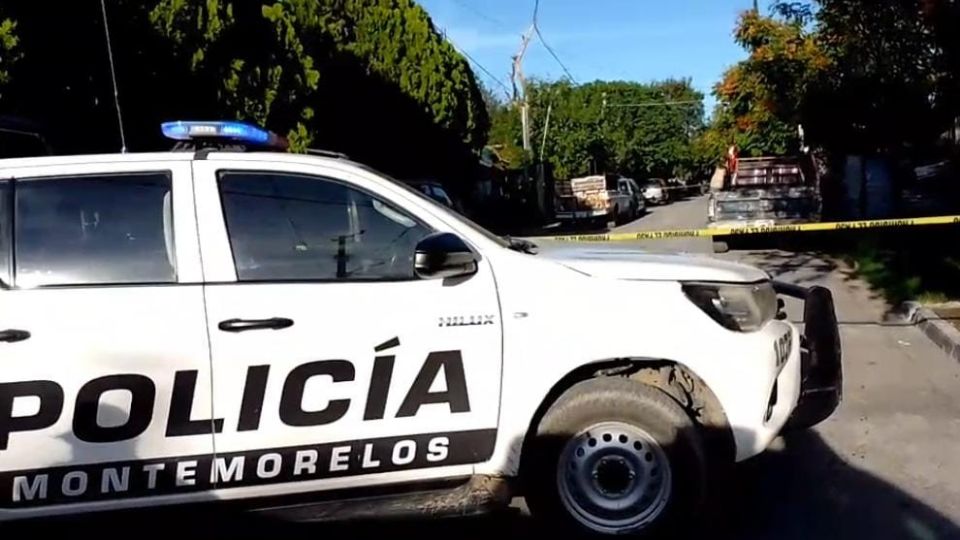 Policía de Montemorelos en el lugar de los hechos.