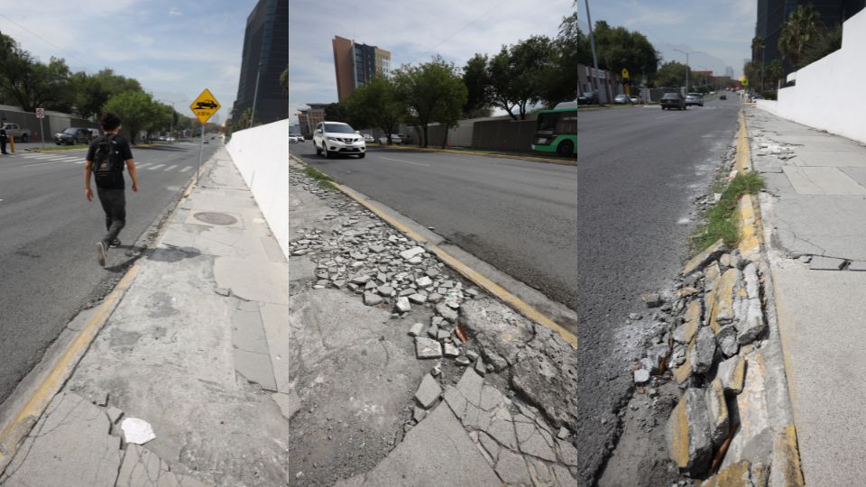 Banquetas dañadas en zona de San Pedro