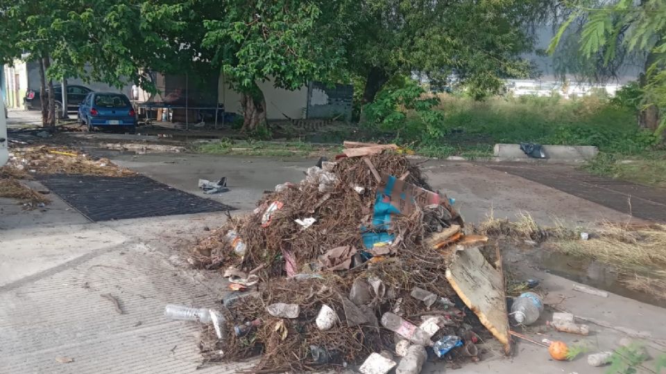 Recolección de basura en alcantarillas de Escobedo