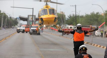 Llega corazón en helicóptero a clínica 34 del IMSS en Monterrey