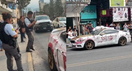 Joven pasea con auto manchado de ‘sangre’ en Monterrey ¡y lo detienen!