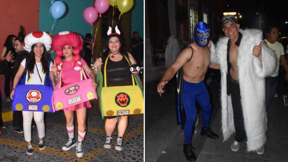 Regios en Barrio Antiguo celebran el Halloween con sus mejores disfraces.