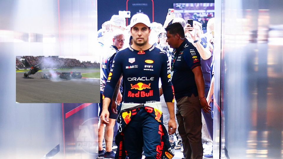 El mexicano tuvo un percance con Charles Leclerc lo que obligó su salida de la pista.