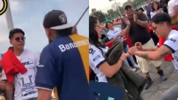 Joven finge pelea en el Estadio Azteca para pedirle matrimonio a su novia 