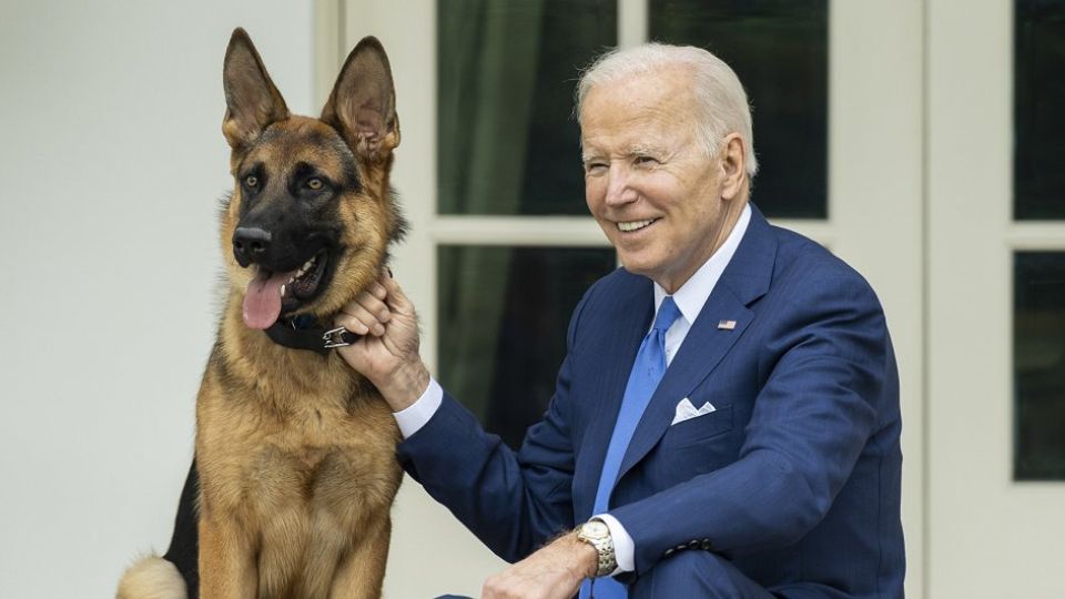 Joe Biden al lado de Commander.