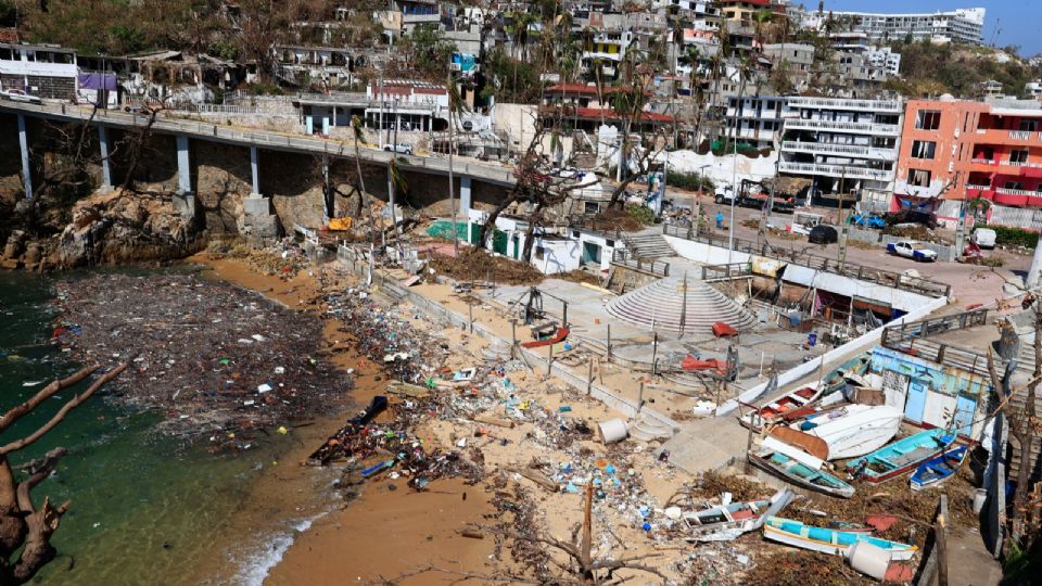 Daños causados por el paso del huracán Otis, en Acapulco, estado de Guerrero.