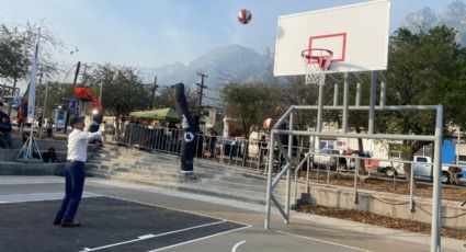 San Pedro inaugura 2 canchas de básquetbol en el parque Clouthier