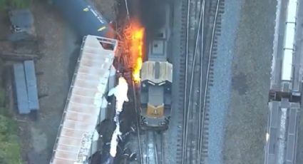 Video: Se descarrila tren con combustible y provoca incendio en Atlanta