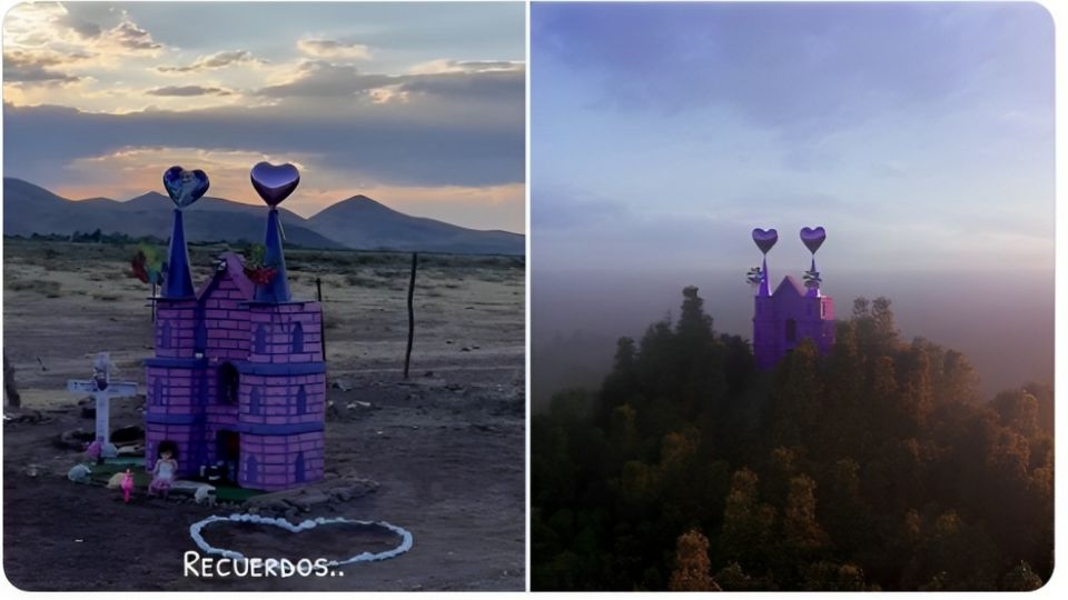 El castillo rosa pertenece a una niña que falleció este año en Chihuahua