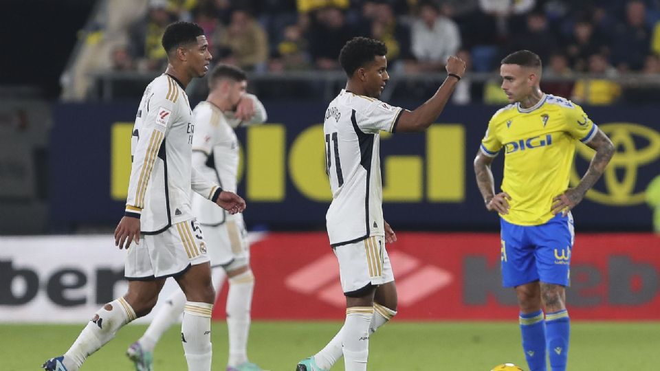 Rodrygo Goes celebra el segundo gol para el Real Madrid en el duelo ante el Cadiz en LaLiga