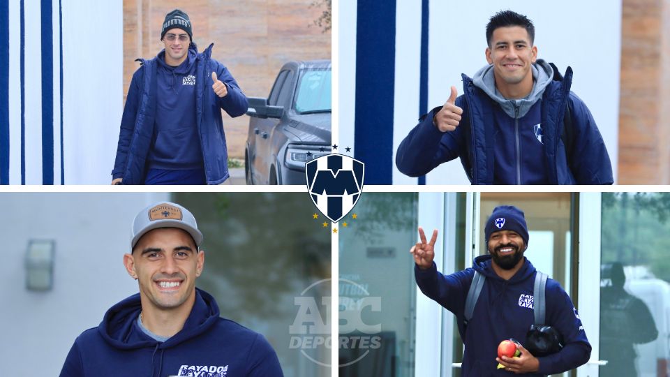 Rogelio Funes Mori, Maxi Meza, German Berterame y Rodrigo Aguirre saliendo de las instalaciones del Barrial.