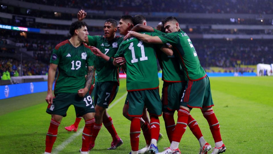 Jugadores de la Selección Mexicana durante el partido ante Honduras por los cuartos de final de la Concacaf Nations League.