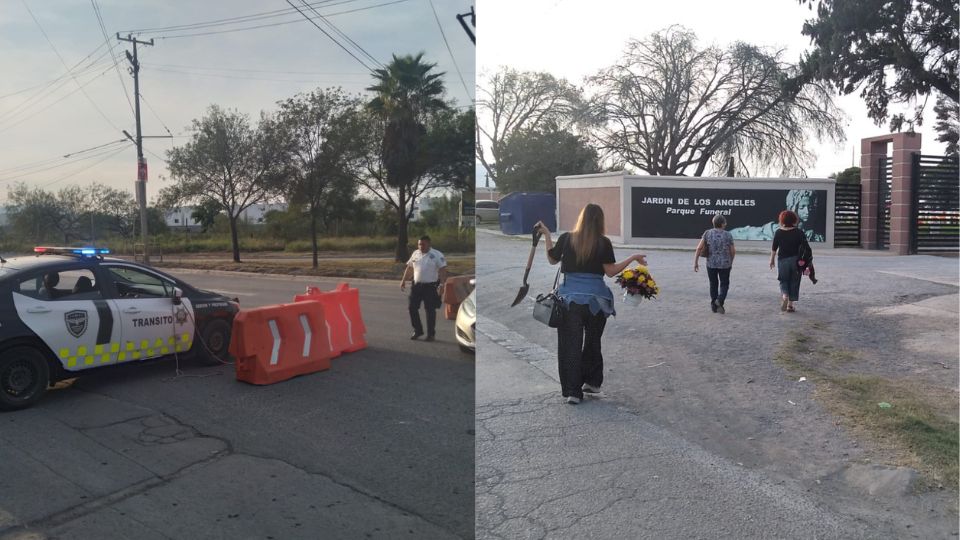 Visitantes tienen que caminar hasta un kilómetro para poder acceder al panteón Jardín de los Ángeles en Apodaca.