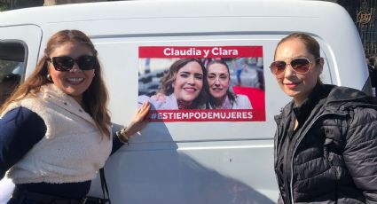 Pegan calcas en Monterrey en apoyo a Clara Luz y Claudia Sheinbaum