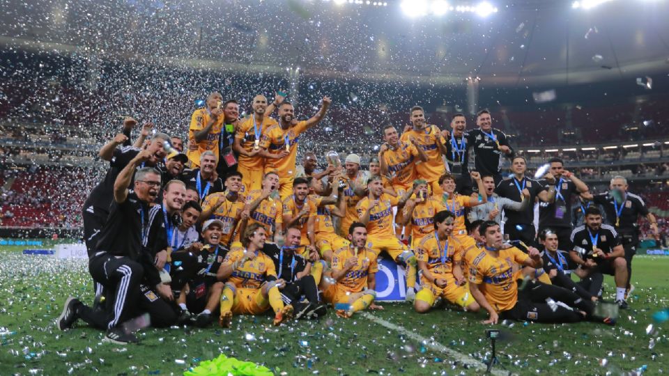 Club Tigres festejando el titulo del Clausura 2023.