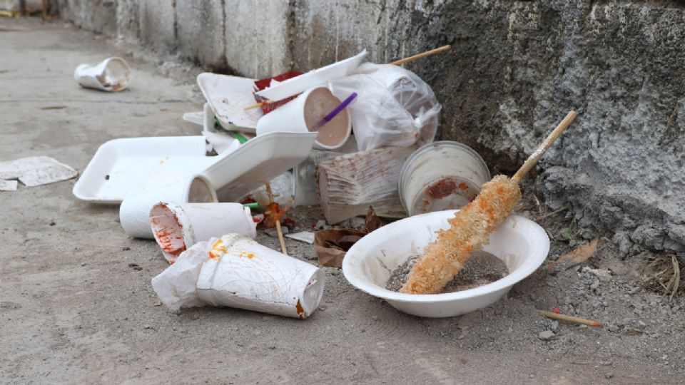 Basura en vía pública.