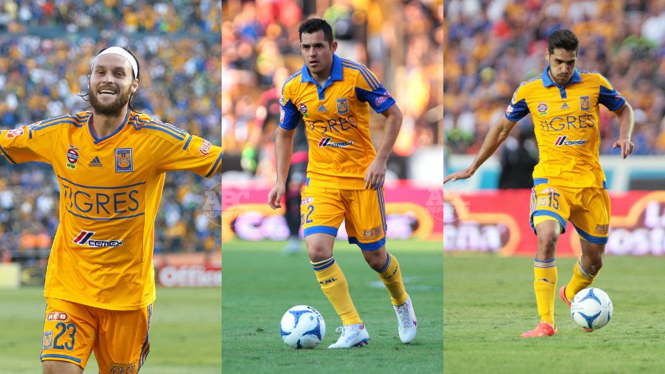 Gerardo Lugo, Israel Jiménez y Manuel Viniegra en su etapa como jugador con Tigres.