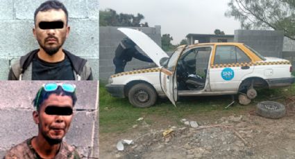 Roban taxi, lo esconden en predio, y lo desmantelan en Escobedo