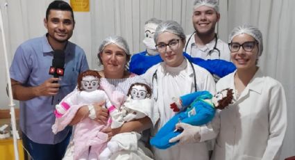 Mujer casada con muñeco anuncia el nacimiento de dos hijas en Brasil