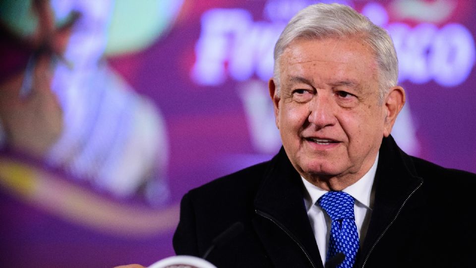 AMLO durante su conferencia matutina en Palacio Nacional