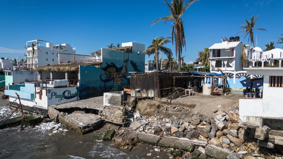 Zona afectada tras el paso del huracán Otis en el balneario de Acapulco, estado de Guerrero.