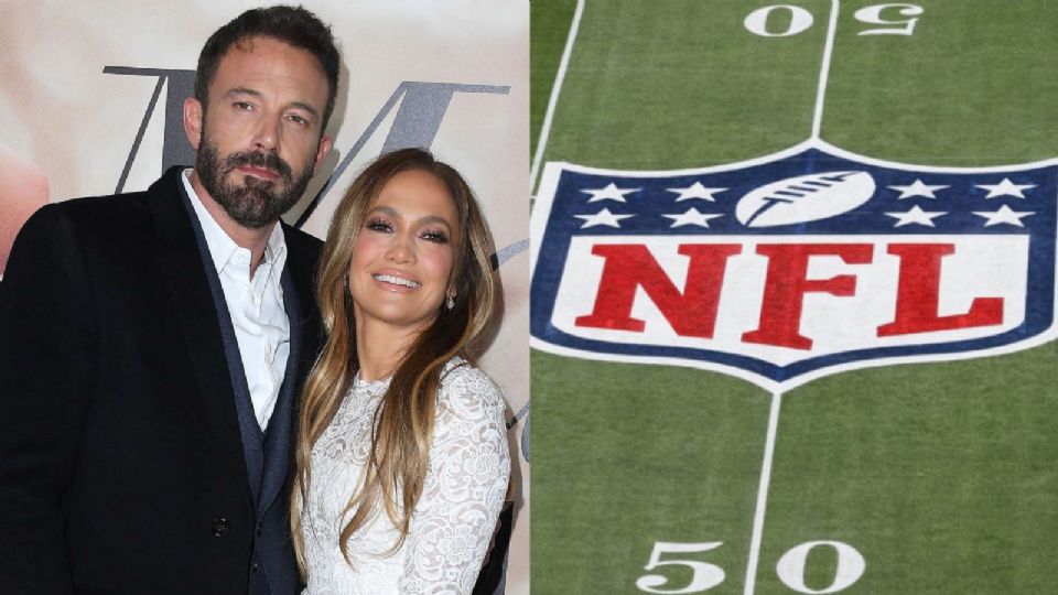 Jennifer López y Ben Affleck en el Super Bowl. Foto: Redes Sociales / Twitter NFL