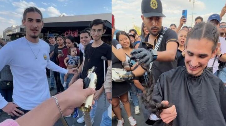Joven acepta reto por auto y dona el cabello a su amigo con cáncer