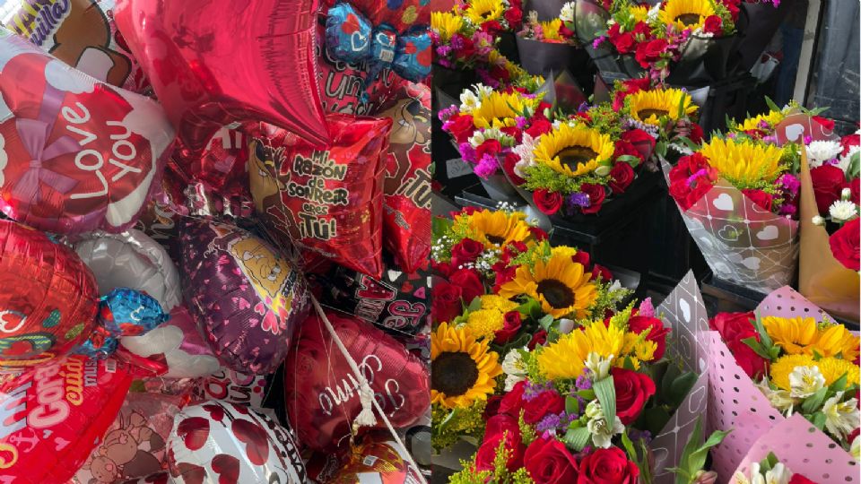 Globos y flores para San Valentín. Foto: Miriam Fuentes / ABC Noticias