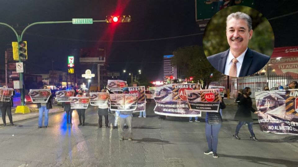 Vecinos protestan contra la L6 el Metro en Guadalupe.