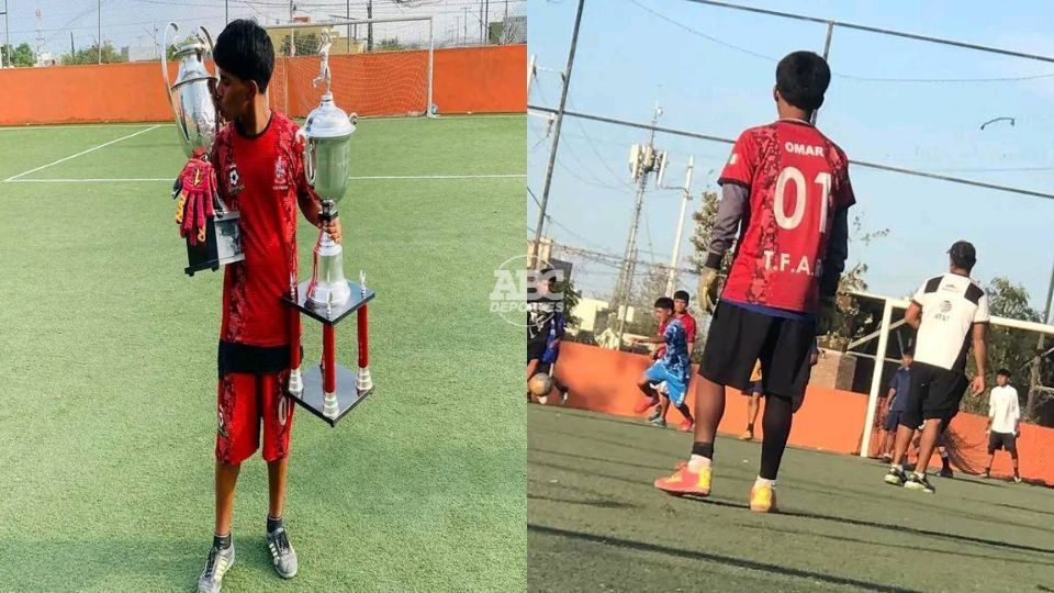 Omar Alejandro Domínguez Sánchez es un joven portero de 14 años de edad, que fue seleccionado para representar a México en un torneo de futbol en Madrid