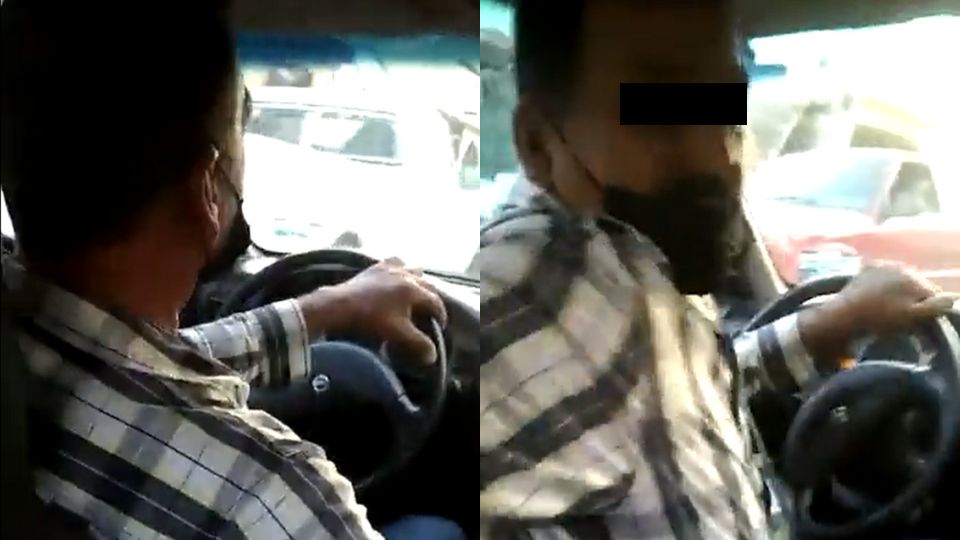 Captan a taxista amenazando a pasajera en Apodaca | Twitter / @LoQuePasaEnNL