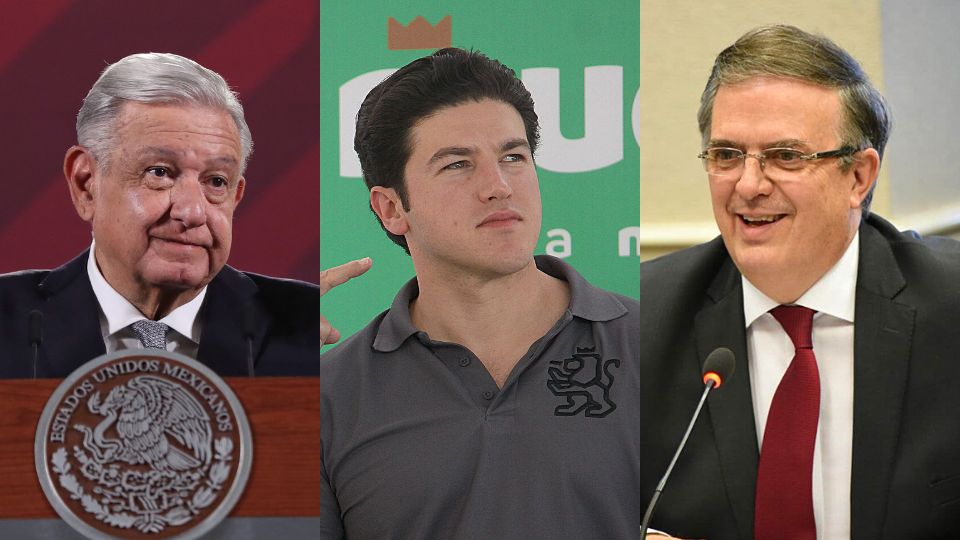 El presidente Andrés Manuel López Obrador, Samuel García y Marcelo Ebrard.