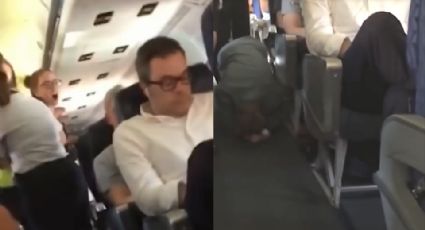 Hombre rompe con su novia en pleno vuelo; ella grita y se tira al piso