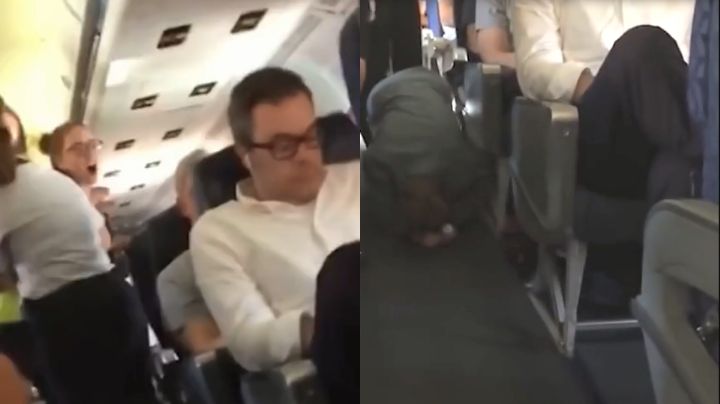 Hombre rompe con su novia en pleno vuelo; ella grita y se tira al piso