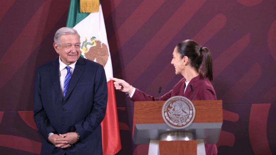 Claudia Sheinbaum junto al presidente López Obrador | Twitter / @Claudiashein