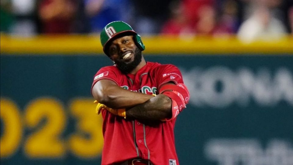 Festejo de Randy Arozarena durante el Clásico Mundial de Béisbol.