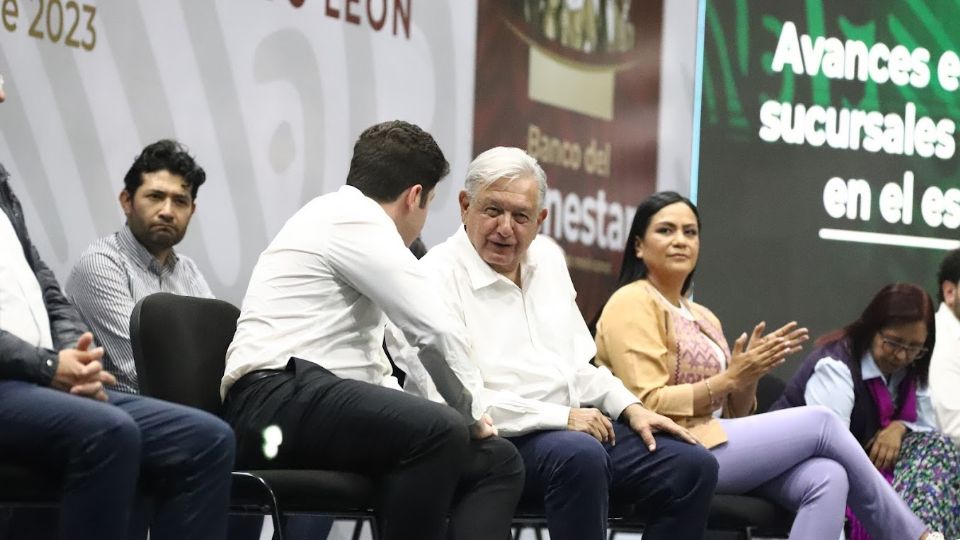 El gobernador de Nuevo León, Samuel García y el presidente Andrés Manuel López Obrador en Monterrey.