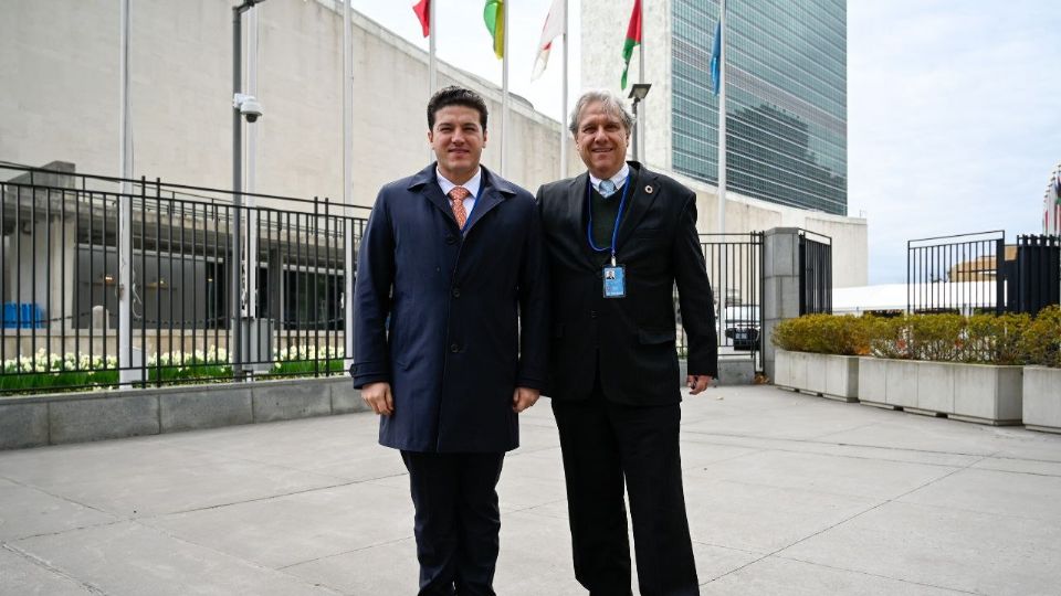 Gobernador, Samuel García, en el evento de Nueva York.