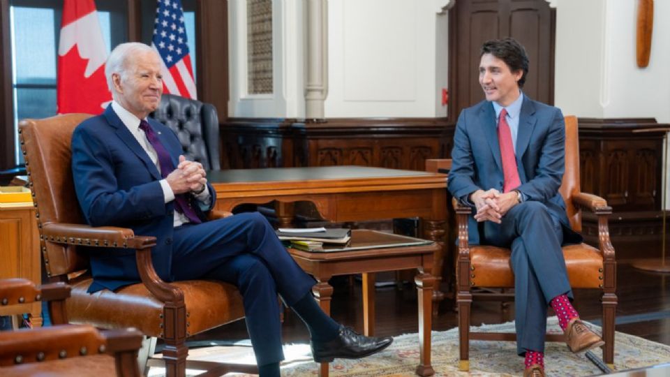 El presidente de Estados Unidos, Joe Biden y el primer ministro canadiense, Justin Trudeau.