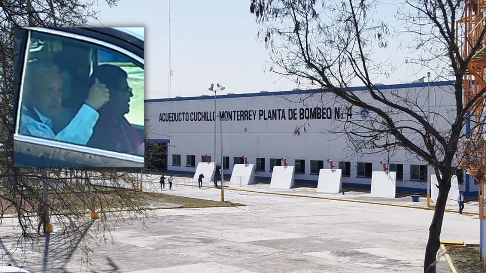 El presidente Andrés Manuel López Obrador al llegar al evento en Cadereyta