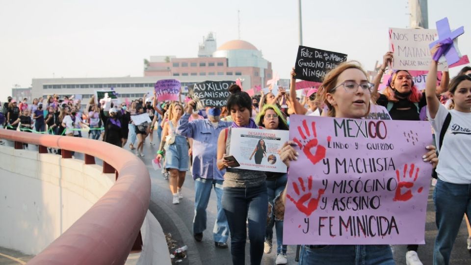 Marchas por violencia de género en Monterrey.