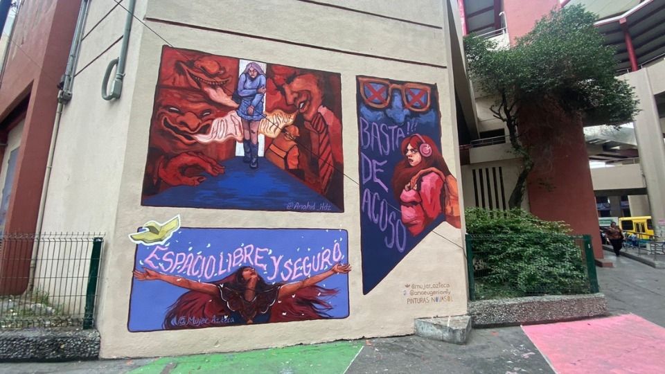 Mural pintado en una de las paredes de la estación Félix U. Gómez del Metro.