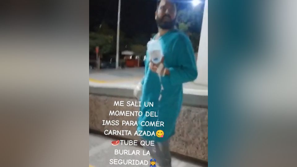 Hombre sale de hospital en búsqueda de la carnita asada | TwitTok / @el_ranchero_lokochon