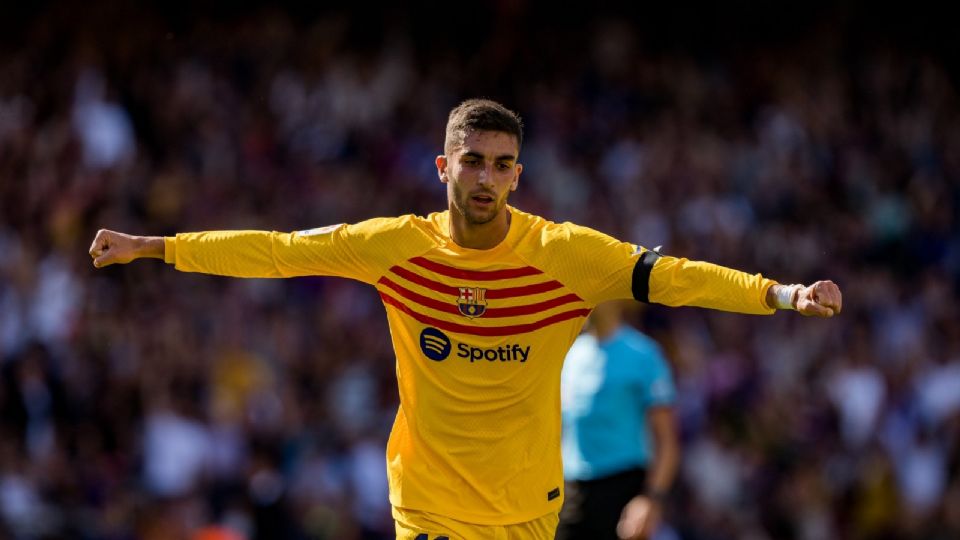 Ferrán Torres celebrando su gol ante Atlético de Madrid.