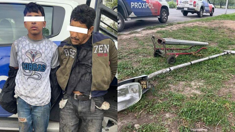 Padre e hijo detenidos por robo en Escobedo