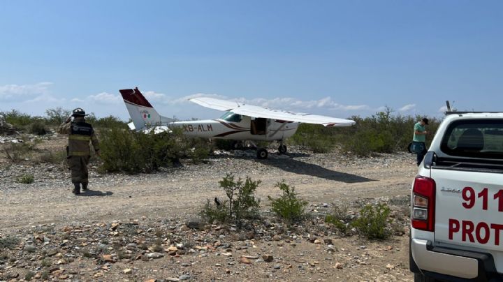 Aterriza de emergencia avioneta en Zuazua