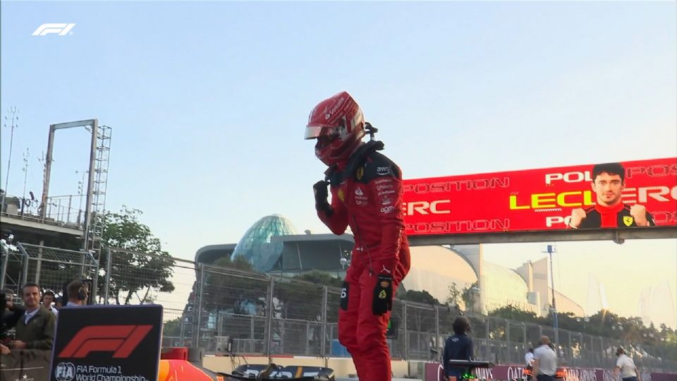 Cherles Leclerc consiguió la pole position del Gran Premio de Azerbaiyán por tercer año seguido, superando a Max Verstappen y 'Checo' Pérez