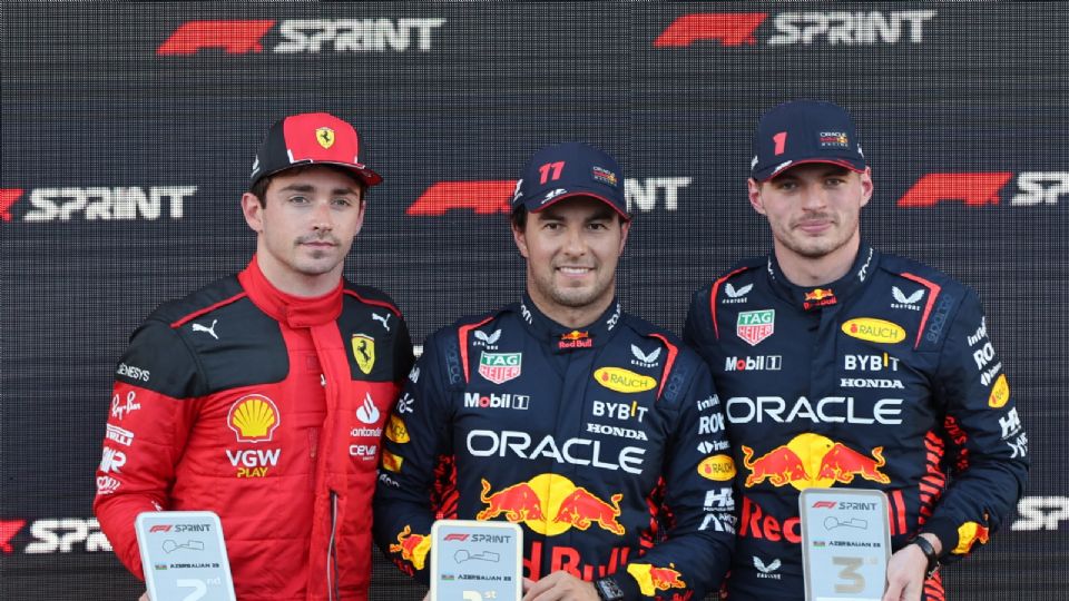 Sergio Pérez, Charles Leclerc y Max Verstappen hicieron el podio en el Sprint del GP de Azerbaiyán