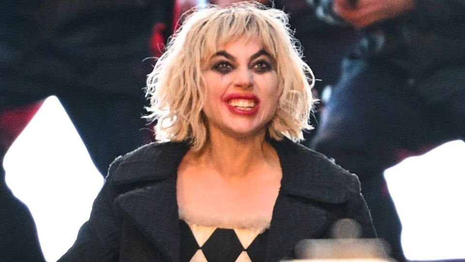 Lady Gaga interpretando a Harley Quinn en Nueva York.