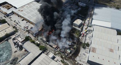 Se incendia almacén de químicos en Apodaca